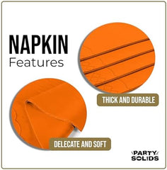 Orange Guest Towel Napkins | 8 in. x 4 in. | 40 Ct.