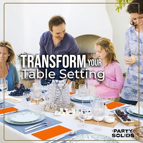Orange Guest Towel Napkins | 8 in. x 4 in. | 40 Ct.