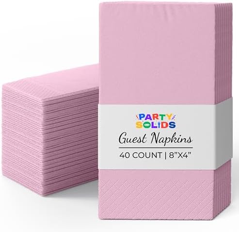 Pink Guest Towel Napkins | 8 in. x 4 in. | 40 Ct.