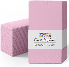 Pink Guest Towel Napkins | 8 in. x 4 in. | 40 Ct.