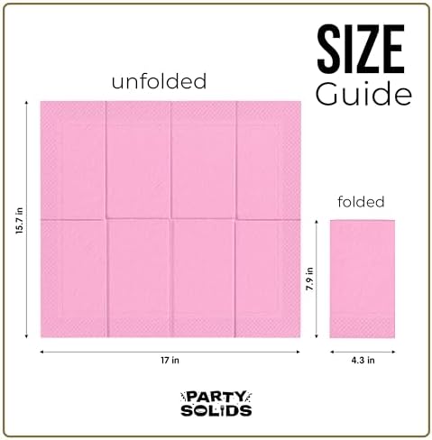 Pink Guest Towel Napkins | 8 in. x 4 in. | 40 Ct.