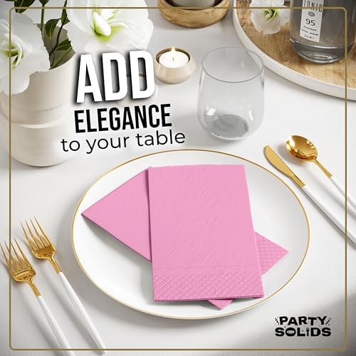 Pink Guest Towel Napkins | 8 in. x 4 in. | 40 Ct.