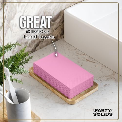 Pink Guest Towel Napkins | 8 in. x 4 in. | 40 Ct.