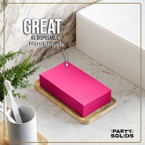 Cerise Guest Towel Napkins | 8 in. x 4 in. | 40 Ct.