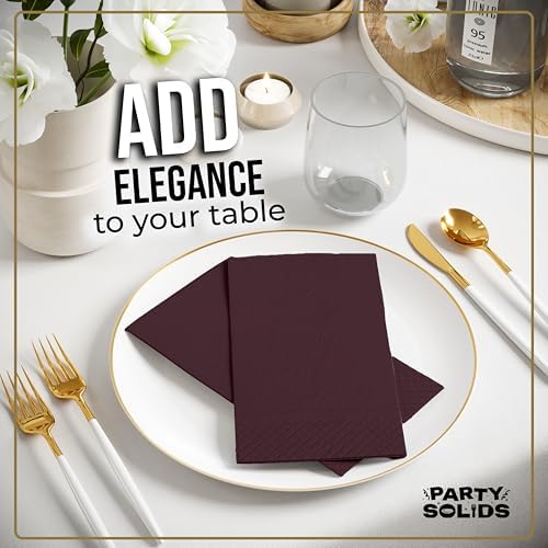 Brown Guest Towel Napkins | 8 in. x 4 in. | 40 Ct.
