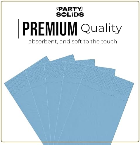 Light Blue Guest Towel Napkins | 8 in. x 4 in. | 40 Ct.