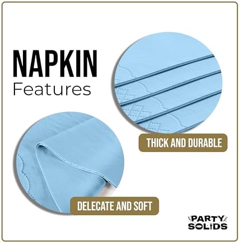 Light Blue Guest Towel Napkins | 8 in. x 4 in. | 40 Ct.