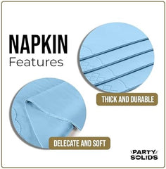 Light Blue Guest Towel Napkins | 8 in. x 4 in. | 40 Ct.