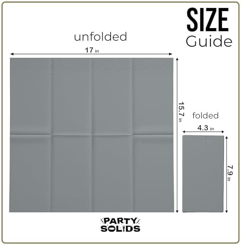 Silver Guest Towel Napkins | 8 in. x 4 in. | 40 Ct.