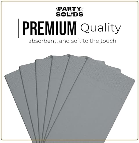 Silver Guest Towel Napkins | 8 in. x 4 in. | 40 Ct.
