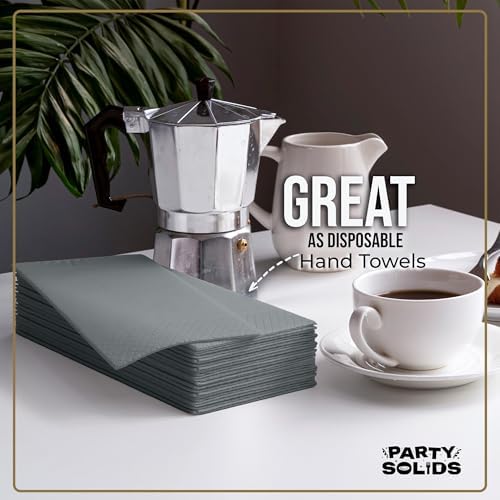 Silver Guest Towel Napkins | 8 in. x 4 in. | 40 Ct.