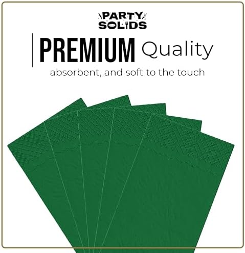 Emerald Green Guest Towel Napkins | 8 in. x 4 in. | 40 Ct.