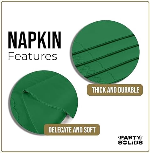 Emerald Green Guest Towel Napkins | 8 in. x 4 in. | 40 Ct.