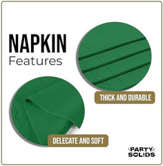 Emerald Green Guest Towel Napkins | 8 in. x 4 in. | 40 Ct.