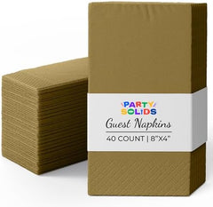 Gold Guest Towel Napkins | 8 in. x 4 in. | 40 Ct.