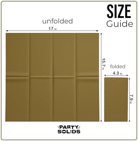 Gold Guest Towel Napkins | 8 in. x 4 in. | 40 Ct.