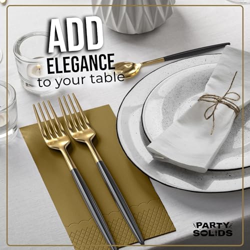 Gold Guest Towel Napkins | 8 in. x 4 in. | 40 Ct.