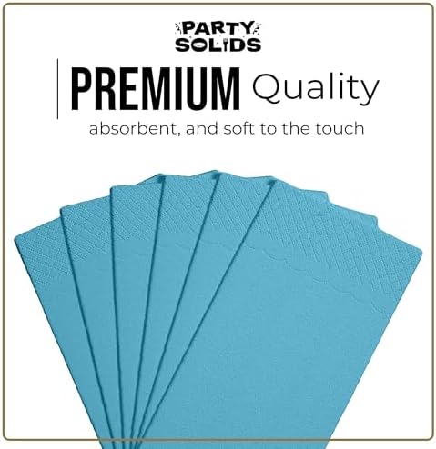 Turquoise Guest Towel Napkins | 8 in. x 4 in. | 40 Ct.
