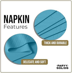 Turquoise Guest Towel Napkins | 8 in. x 4 in. | 40 Ct.