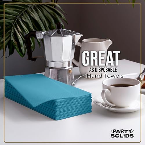 Turquoise Guest Towel Napkins | 8 in. x 4 in. | 40 Ct.