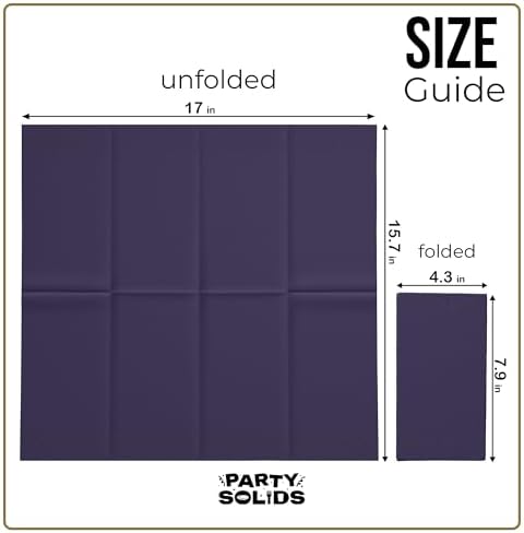 Dark Purple Guest Towel Napkins | 8 in. x 4 in. | 40 Ct.