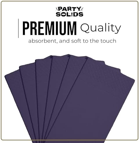 Dark Purple Guest Towel Napkins | 8 in. x 4 in. | 40 Ct.