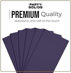 Dark Purple Guest Towel Napkins | 8 in. x 4 in. | 40 Ct.