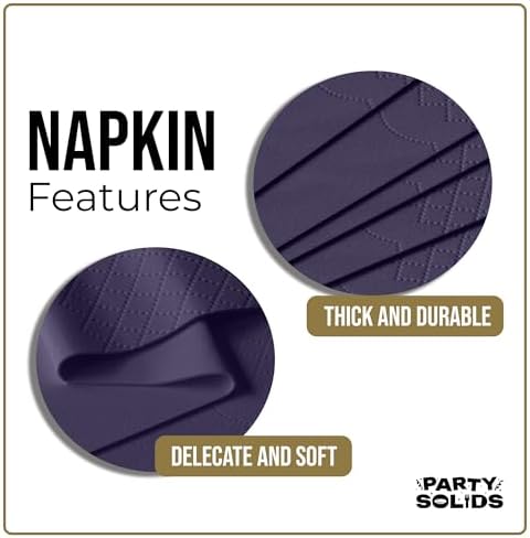 Dark Purple Guest Towel Napkins | 8 in. x 4 in. | 40 Ct.