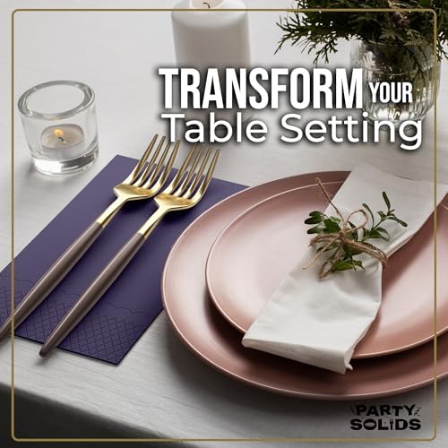 Dark Purple Guest Towel Napkins | 8 in. x 4 in. | 40 Ct.