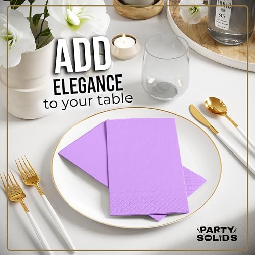 Lavender Guest Towel Napkins | 8 in. x 4 in. | 40 Ct.