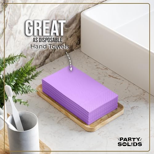 Lavender Guest Towel Napkins | 8 in. x 4 in. | 40 Ct.