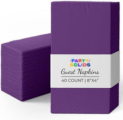 Purple Guest Towel Napkins | 8 in. x 4 in. | 40 Ct.
