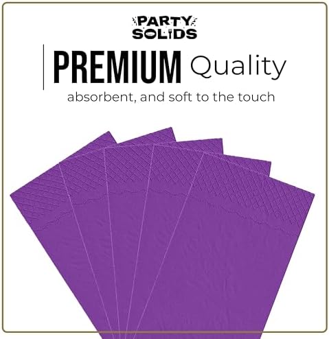 Purple Guest Towel Napkins | 8 in. x 4 in. | 40 Ct.