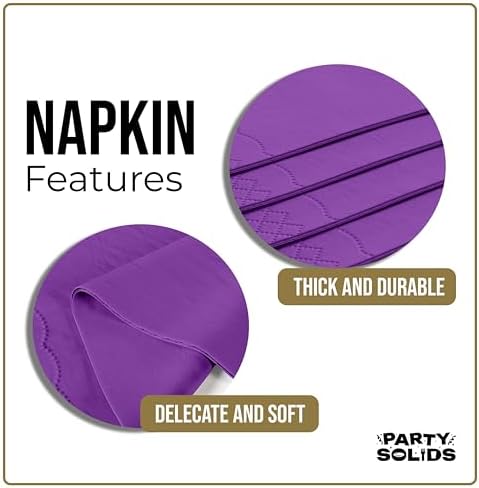 Purple Guest Towel Napkins | 8 in. x 4 in. | 40 Ct.