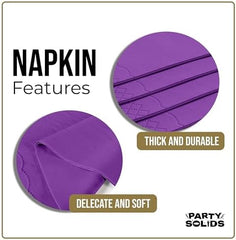 Purple Guest Towel Napkins | 8 in. x 4 in. | 40 Ct.
