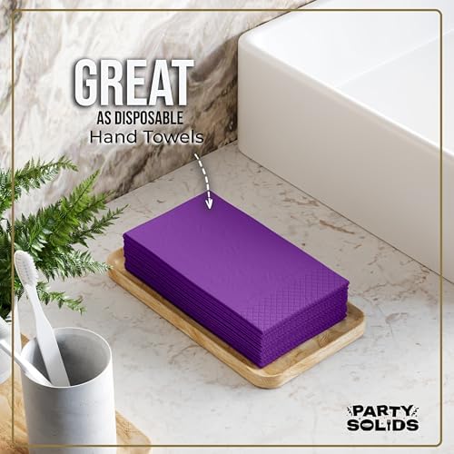 Purple Guest Towel Napkins | 8 in. x 4 in. | 40 Ct.