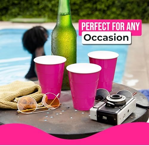 18 Oz. Cerise Plastic Cups | 50 Ct.