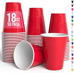 18 Oz. Red Plastic Cups | 50 Ct.