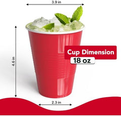 18 Oz. Red Plastic Cups | 50 Ct.