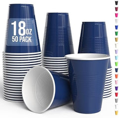 18 Oz. Navy Plastic Cups | 50 Ct.