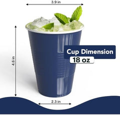 18 Oz. Navy Plastic Cups | 50 Ct.
