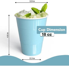 18 Oz. Light Blue Plastic Cups | 50 Ct.