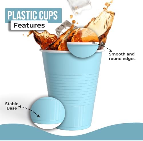 18 Oz. Light Blue Plastic Cups | 50 Ct.