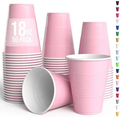 18 Oz. Pink Plastic Cups | 50 Ct.