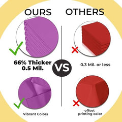 Premium Round Magenta Plastic Table Covers | 12 Pack | 84 in.