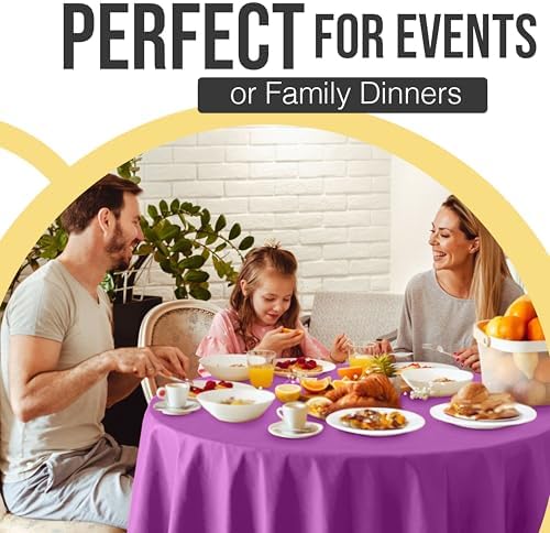 Premium Round Magenta Plastic Table Covers | 12 Pack | 84 in.