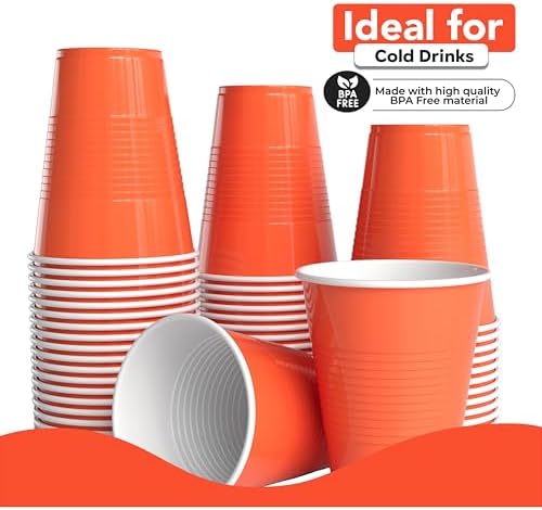 18 Oz. Orange Plastic Cups | 50 Ct.