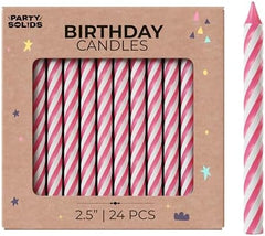 Pretty Pink Candy Stripe Birthday Candles