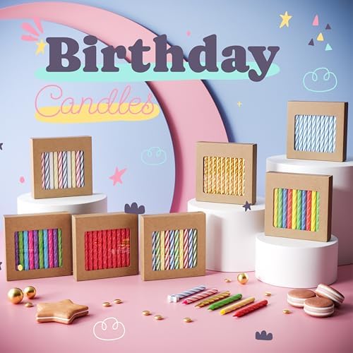 Pretty Pink Candy Stripe Birthday Candles