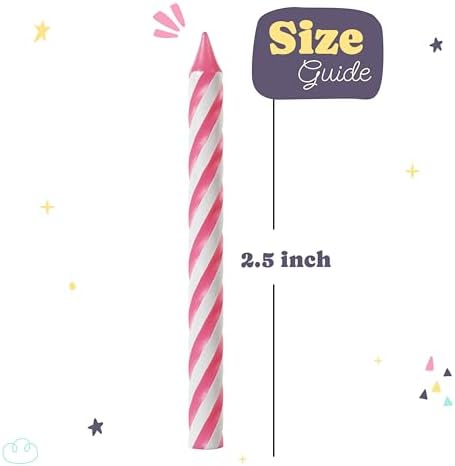 Pretty Pink Candy Stripe Birthday Candles